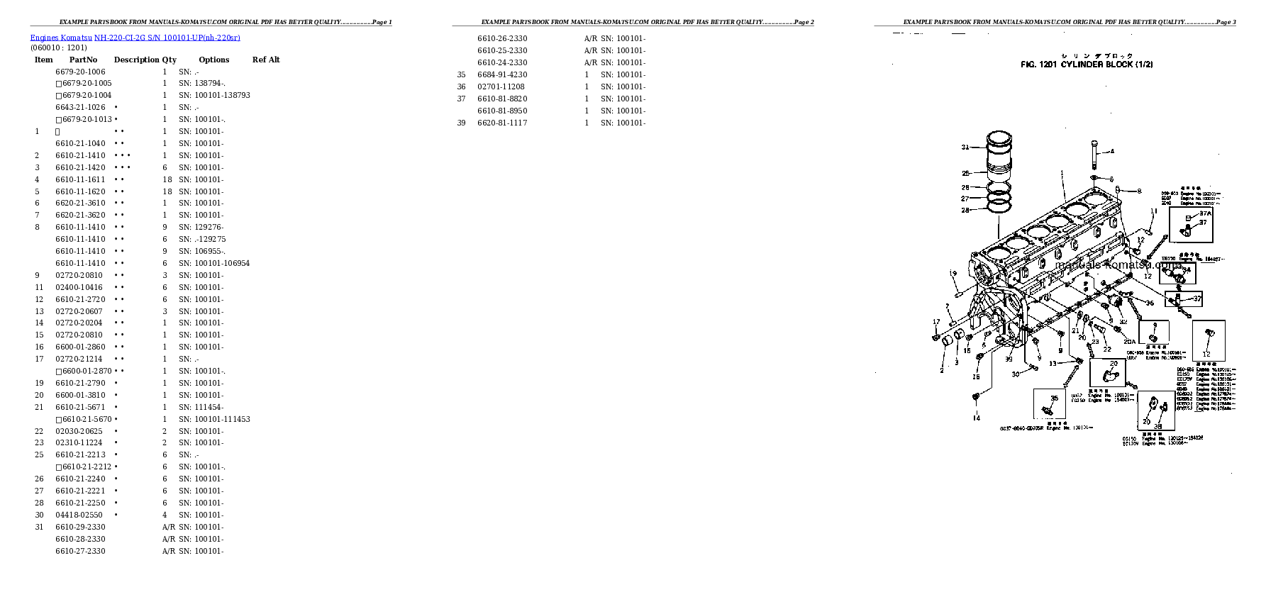 Protected: NH-220-CI-2G S/N 100101-UP Partsbook