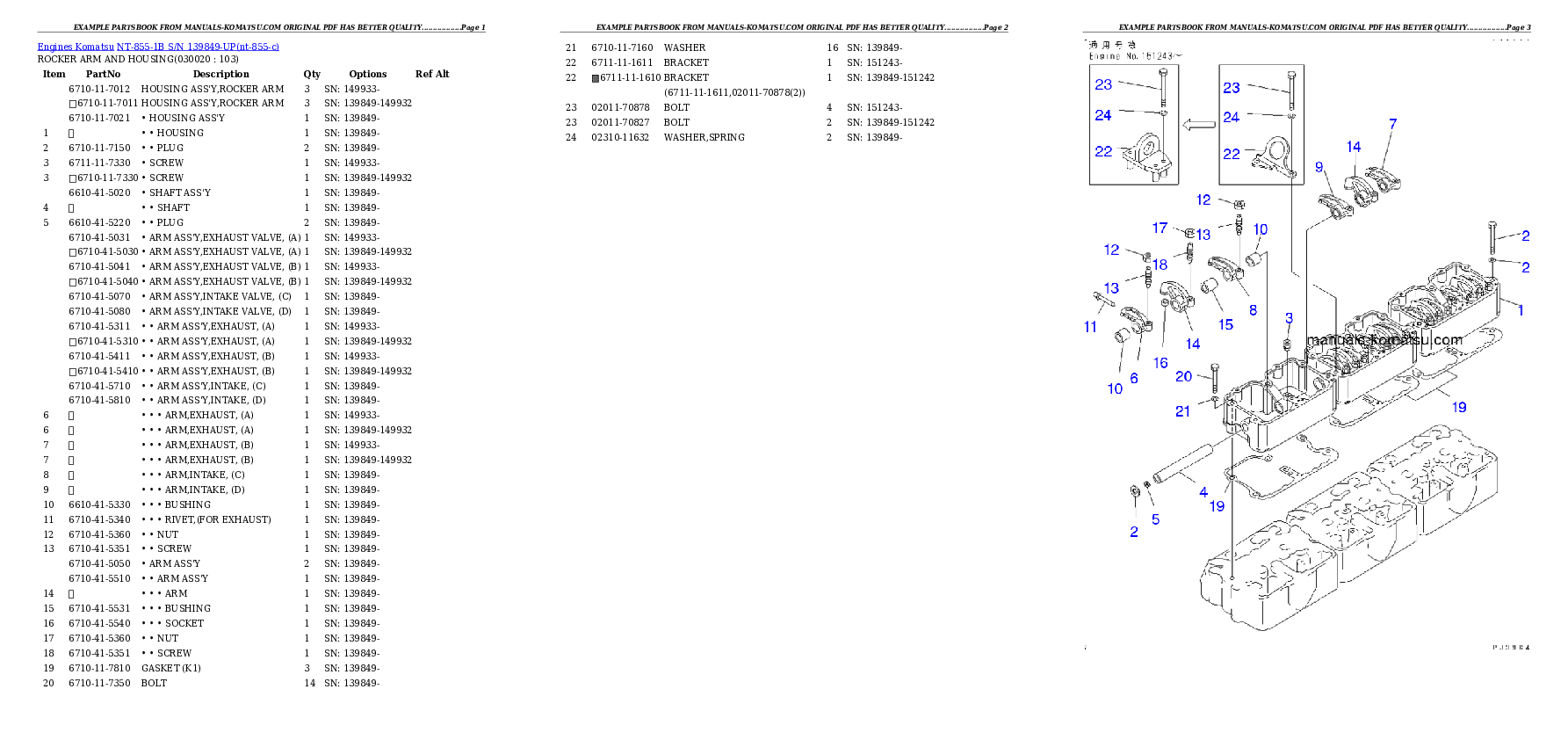 NT-855-1B S/N 139849-UP Partsbook
