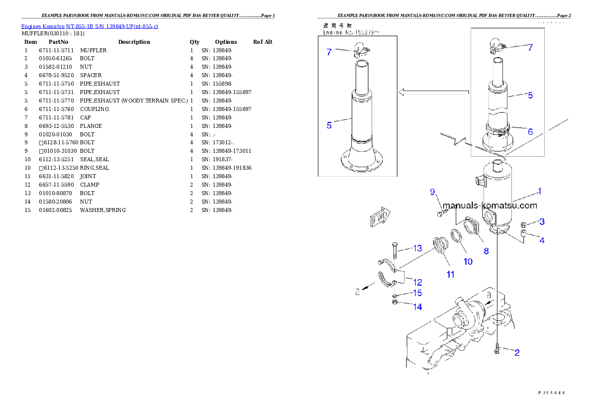 Protected: NT-855-1B S/N 139849-UP Partsbook