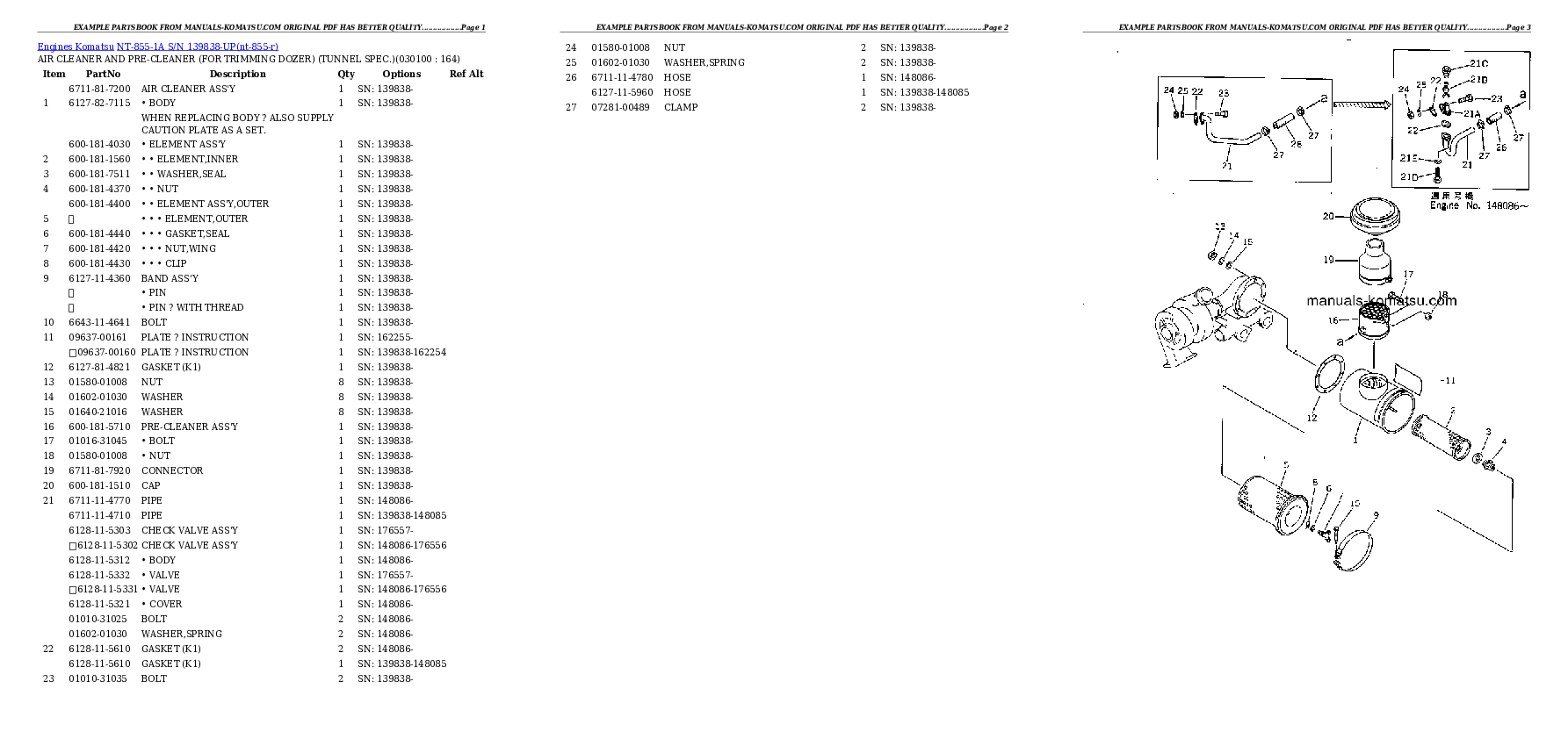 Protected: NT-855-1A S/N 139838-UP Partsbook