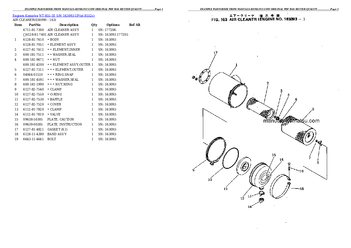 Protected: NT-855-1E S/N 163093-UP Partsbook