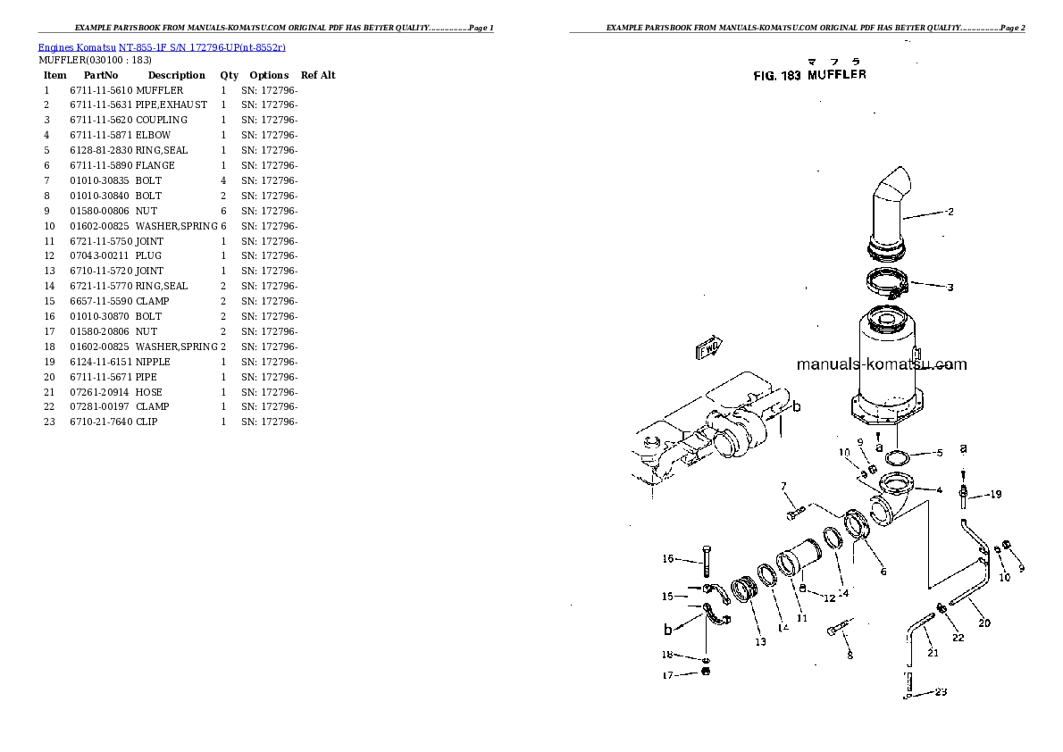 Protected: NT-855-1F S/N 172796-UP Partsbook