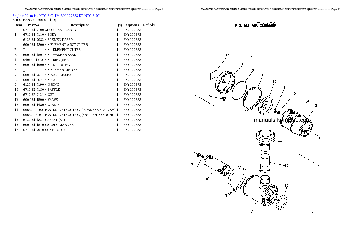 Protected: NTO-6-CI-1M S/N 177873-UP Partsbook