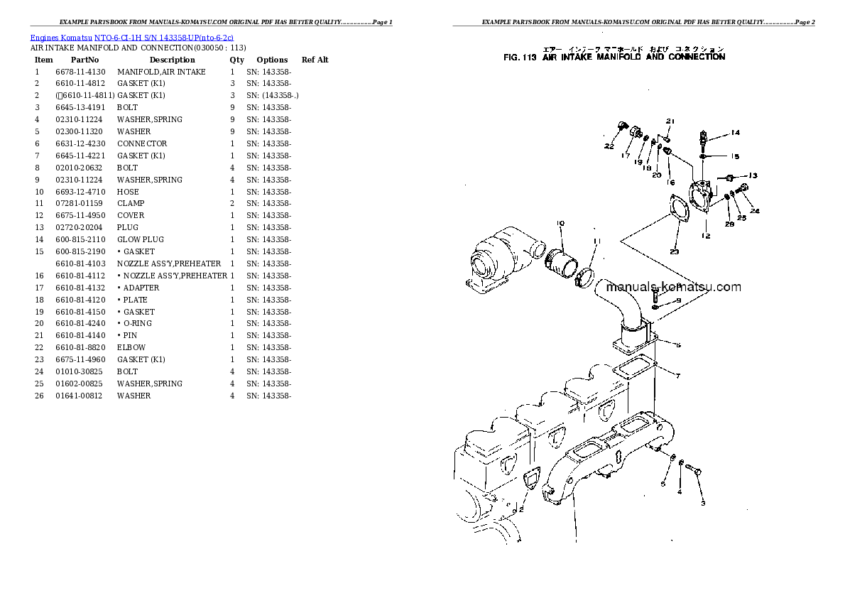 Protected: NTO-6-CI-1H S/N 143358-UP Partsbook