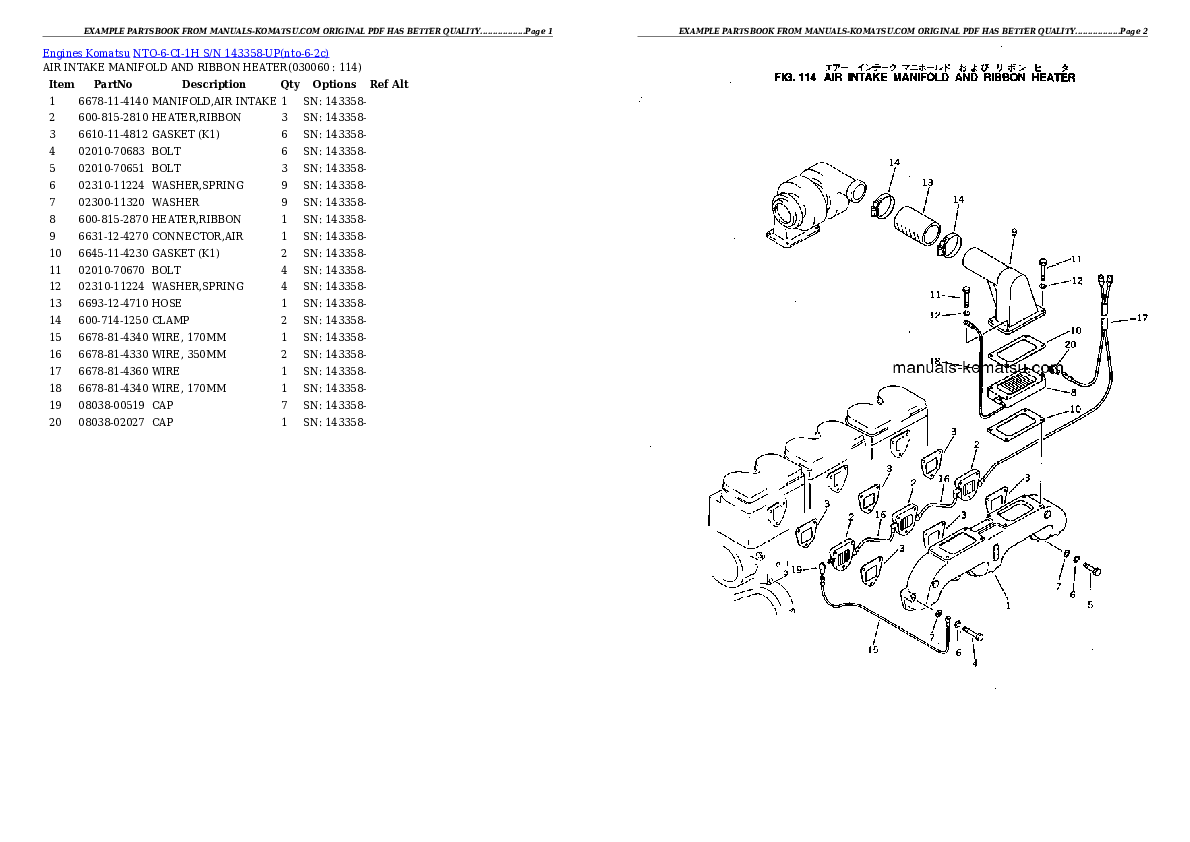 Protected: NTO-6-CI-1H S/N 143358-UP Partsbook