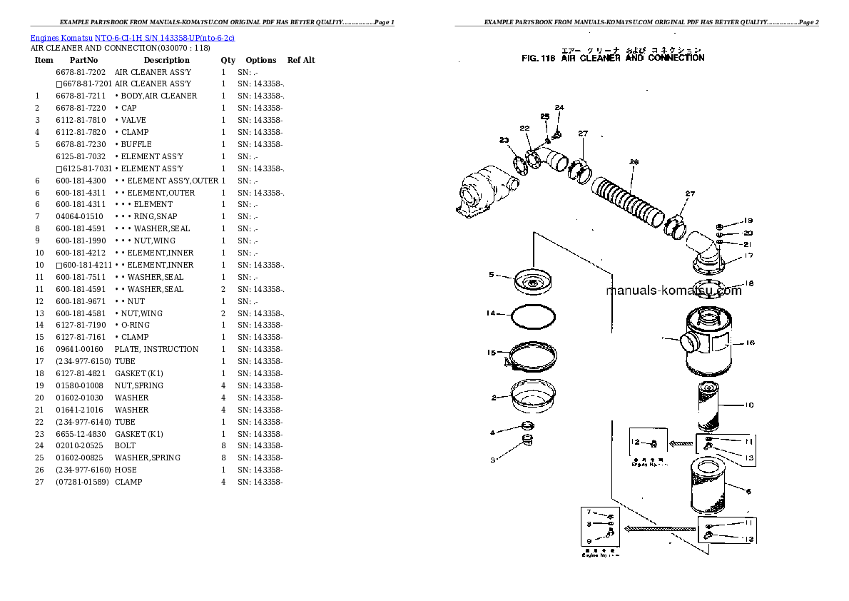 Protected: NTO-6-CI-1H S/N 143358-UP Partsbook