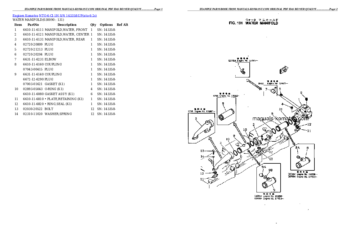 Protected: NTO-6-CI-1H S/N 143358-UP Partsbook