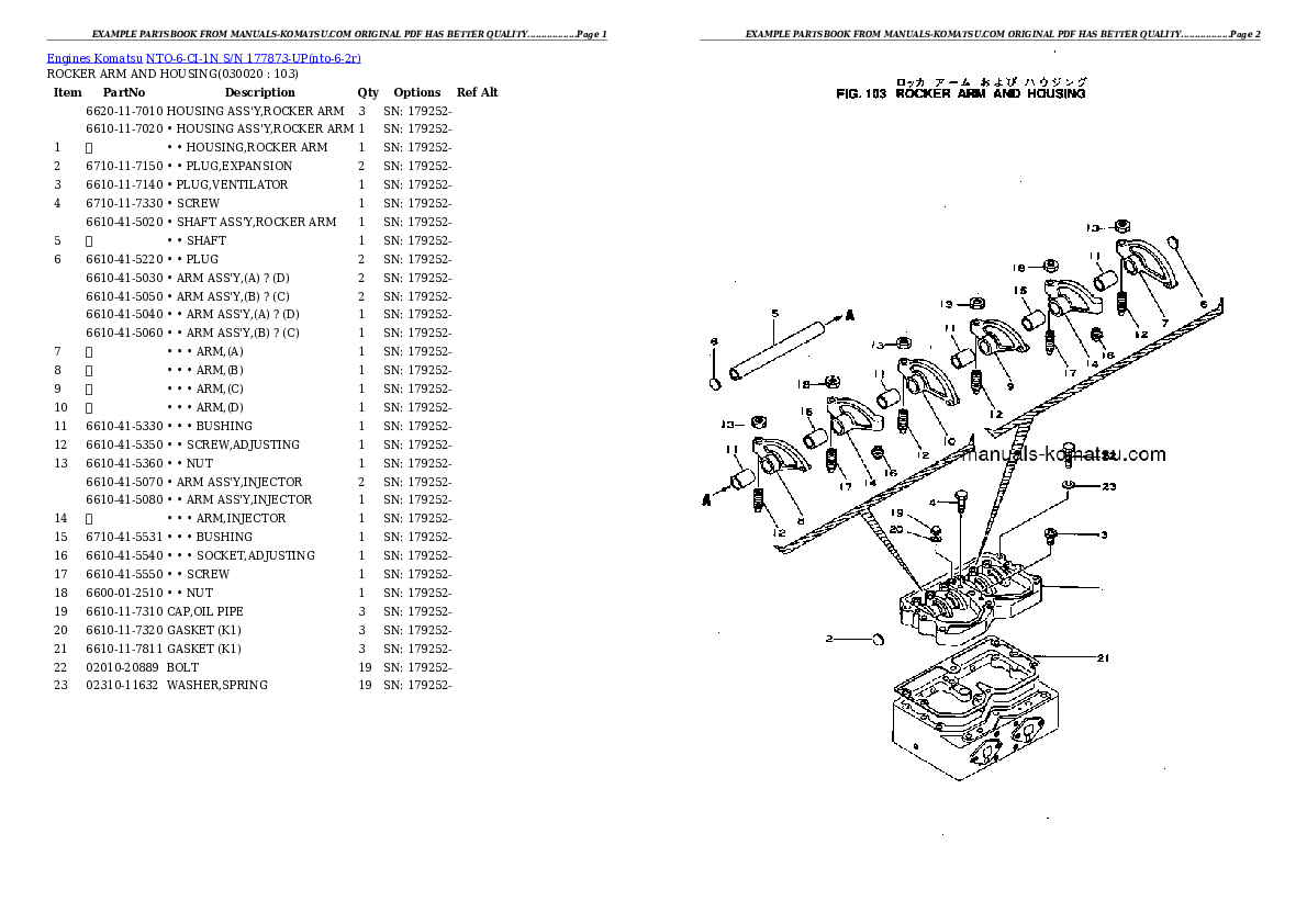 NTO-6-CI-1N S/N 177873-UP Partsbook