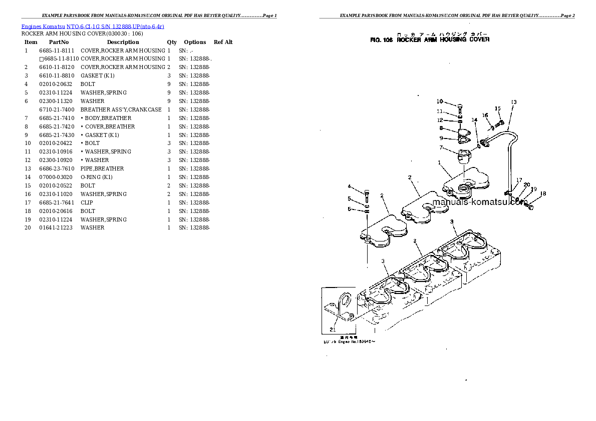 NTO-6-CI-1G S/N 132888-UP Partsbook