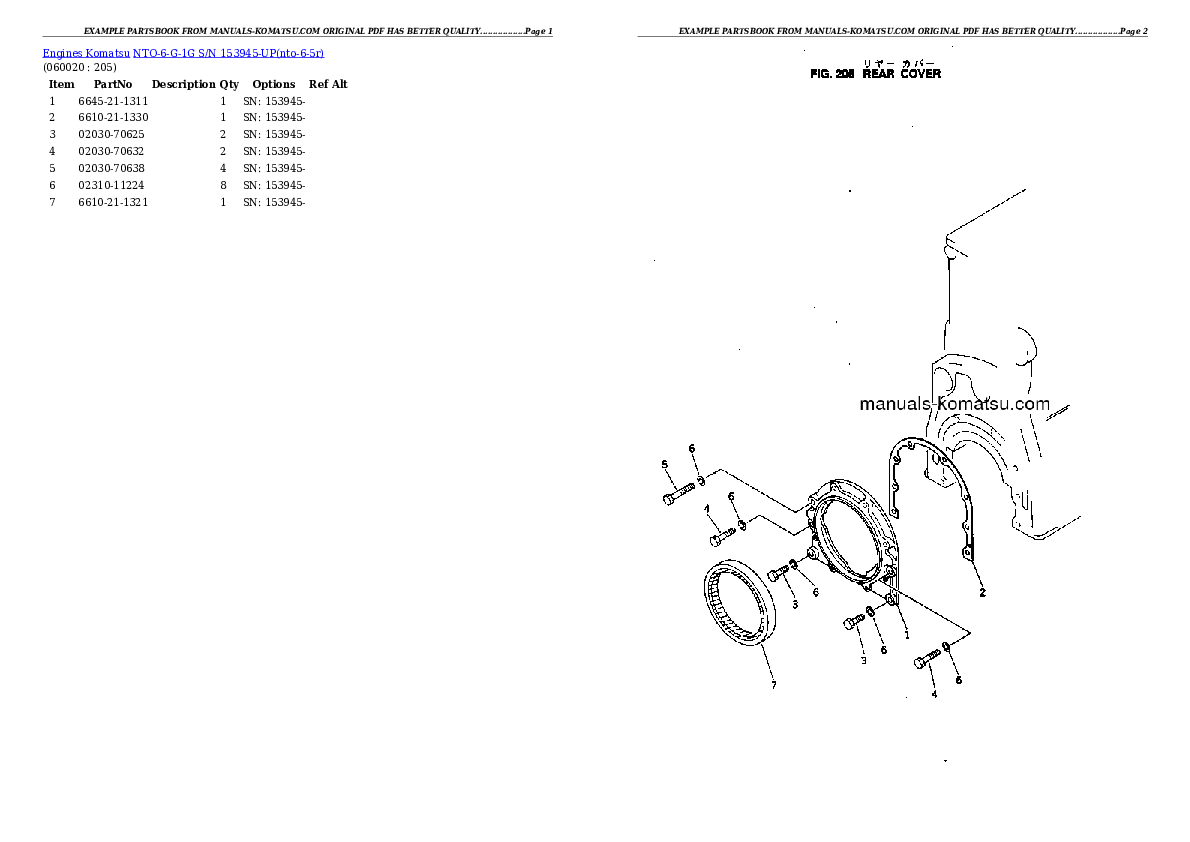 Protected: NTO-6-G-1G S/N 153945-UP Partsbook