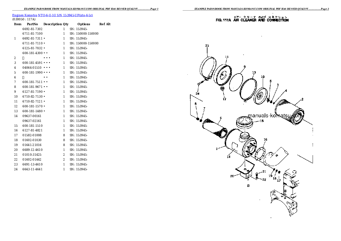 Protected: NTO-6-G-1G S/N 153945-UP Partsbook