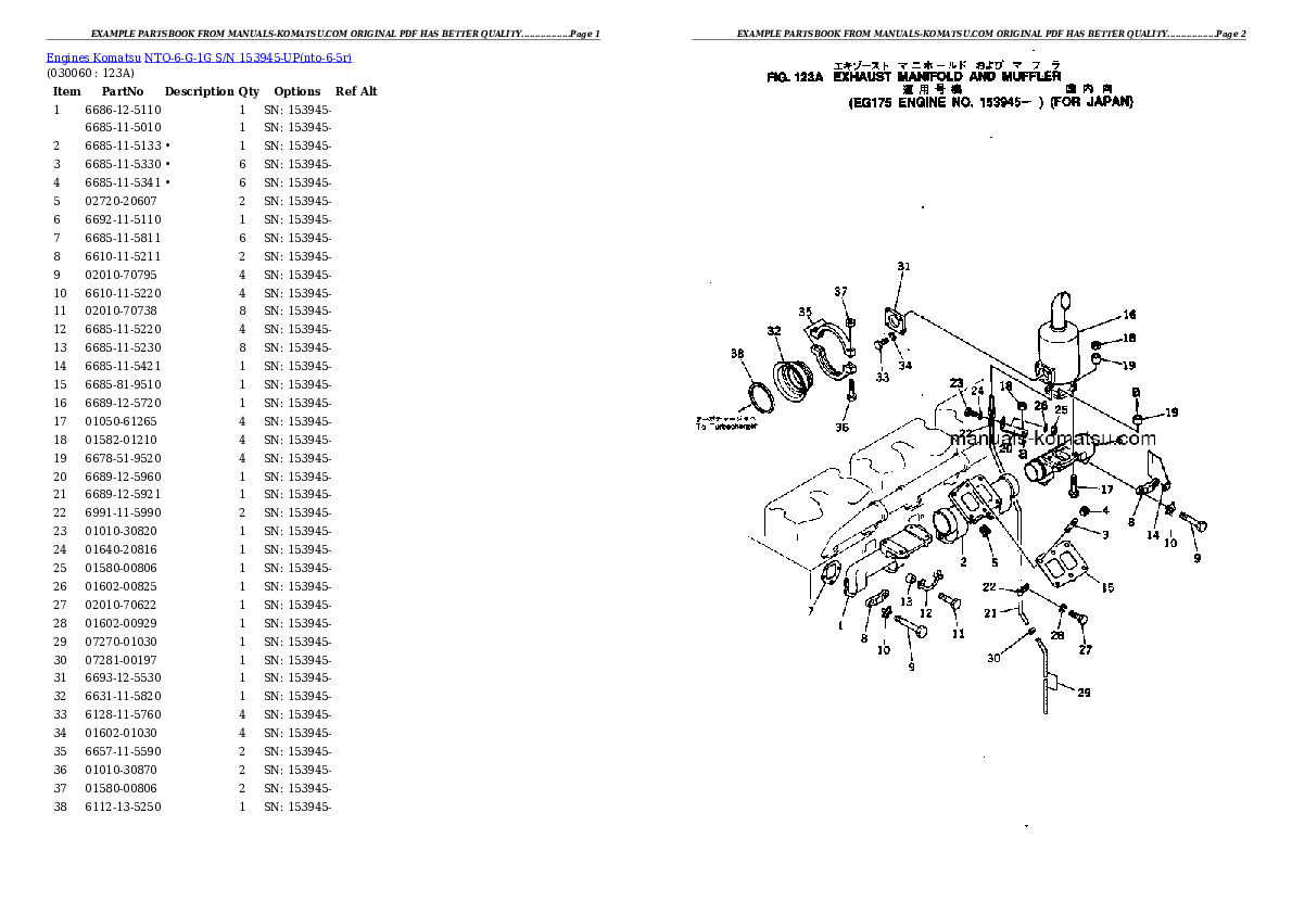 Protected: NTO-6-G-1G S/N 153945-UP Partsbook