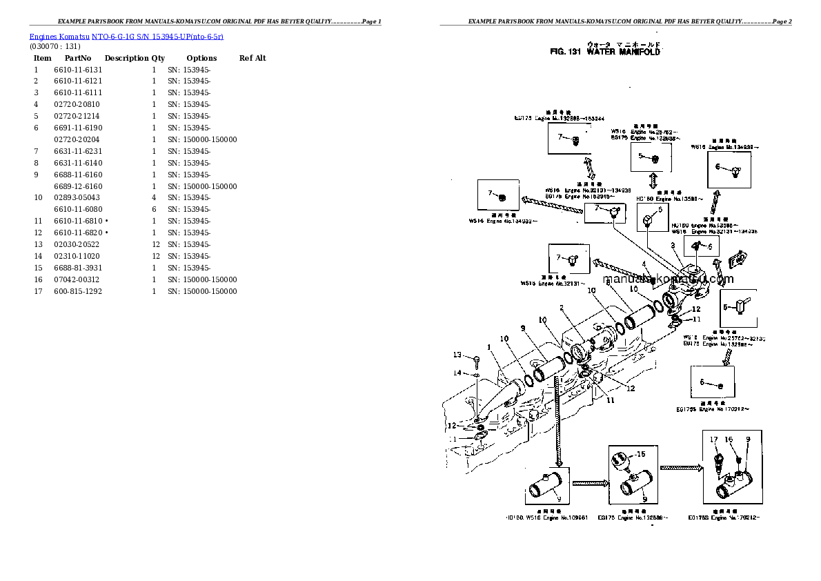 Protected: NTO-6-G-1G S/N 153945-UP Partsbook