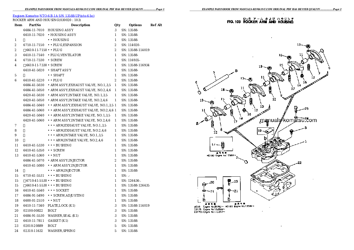NTO-6-B-1A S/N 13588-UP Partsbook