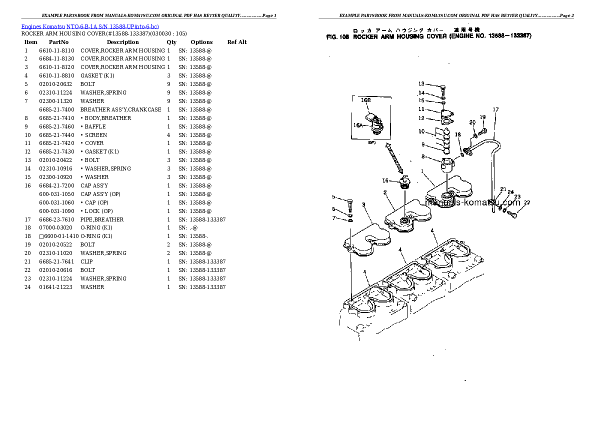 NTO-6-B-1A S/N 13588-UP Partsbook