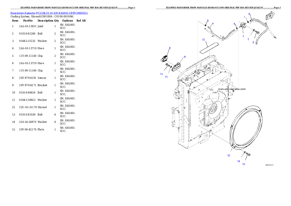 Protected: PC210LCI-10 S/N K65001-UP Partsbook