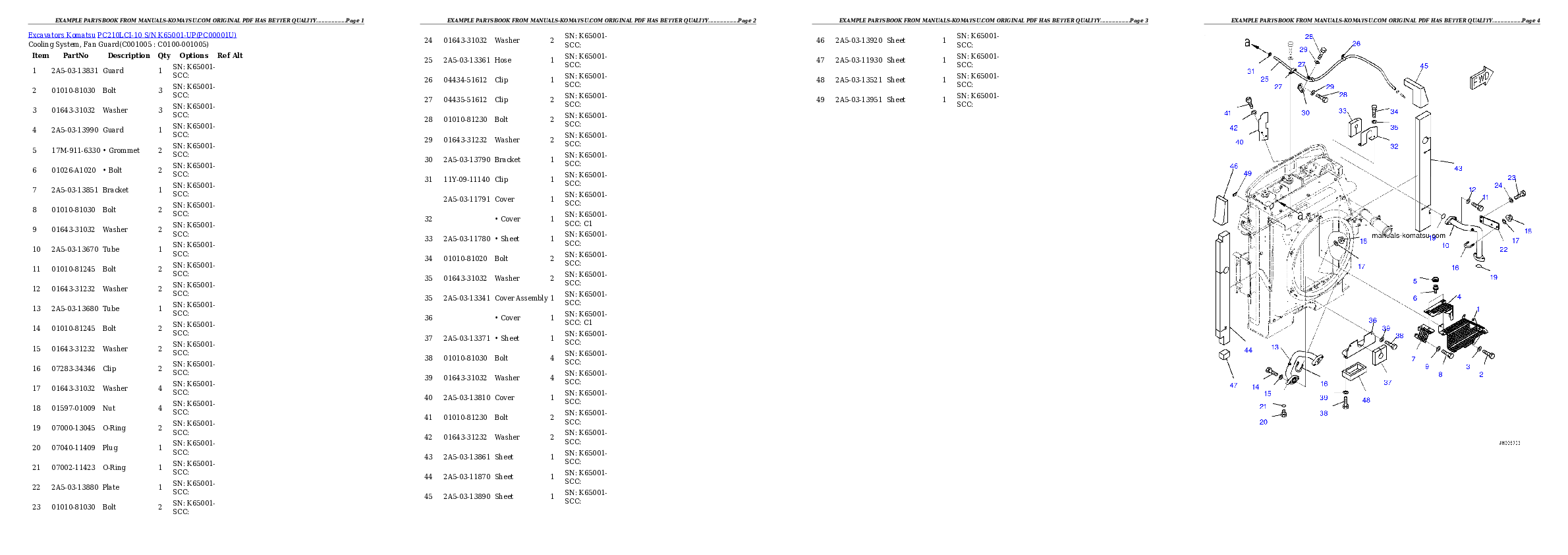 Protected: PC210LCI-10 S/N K65001-UP Partsbook