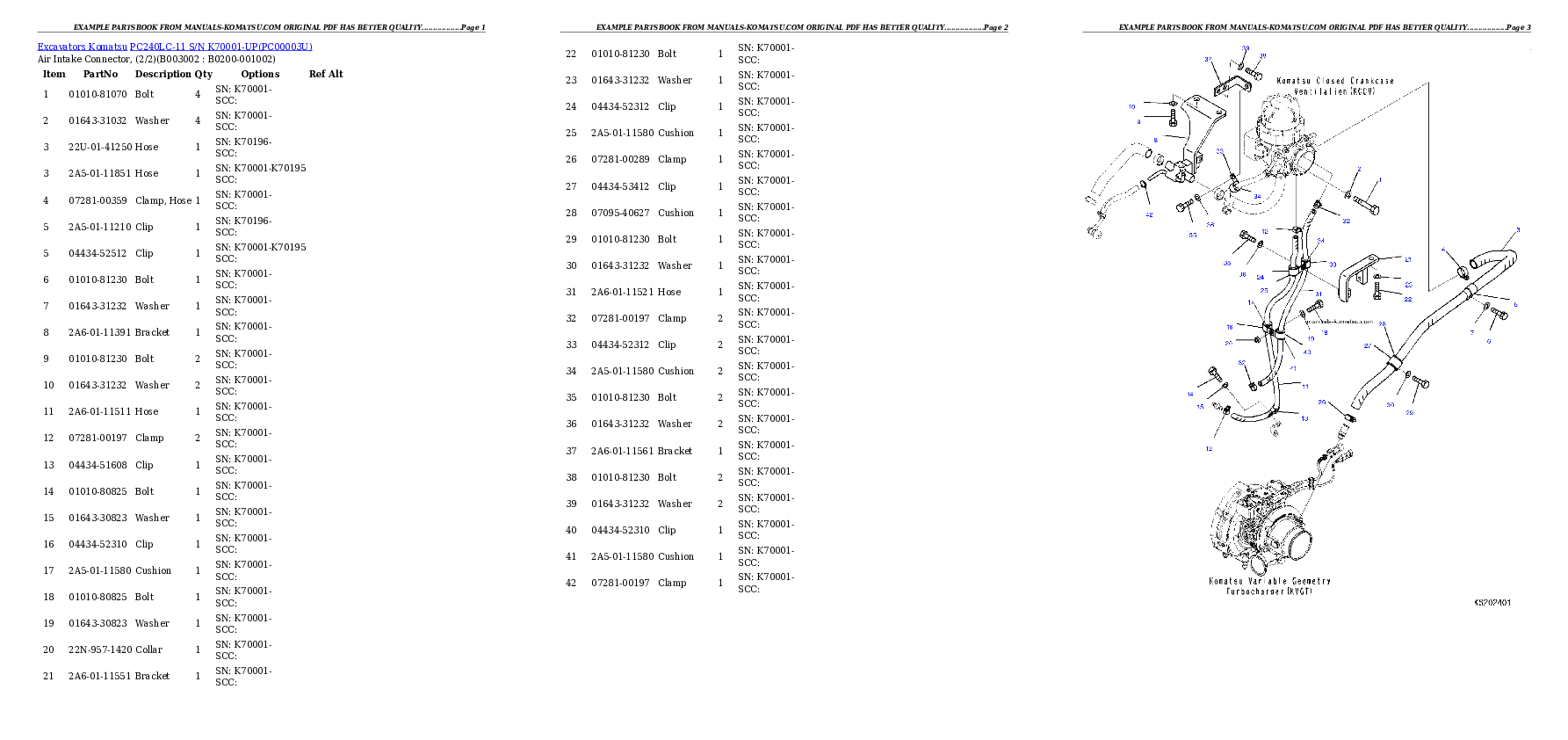 Protected: PC240LC-11 S/N K70001-UP Partsbook
