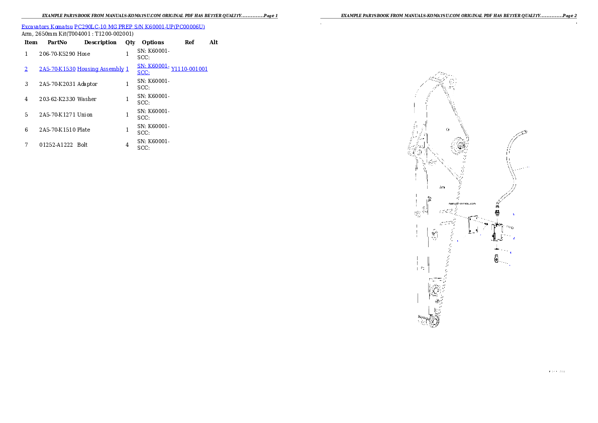Protected: PC290LC-10 MG PREP S/N K60001-UP Partsbook