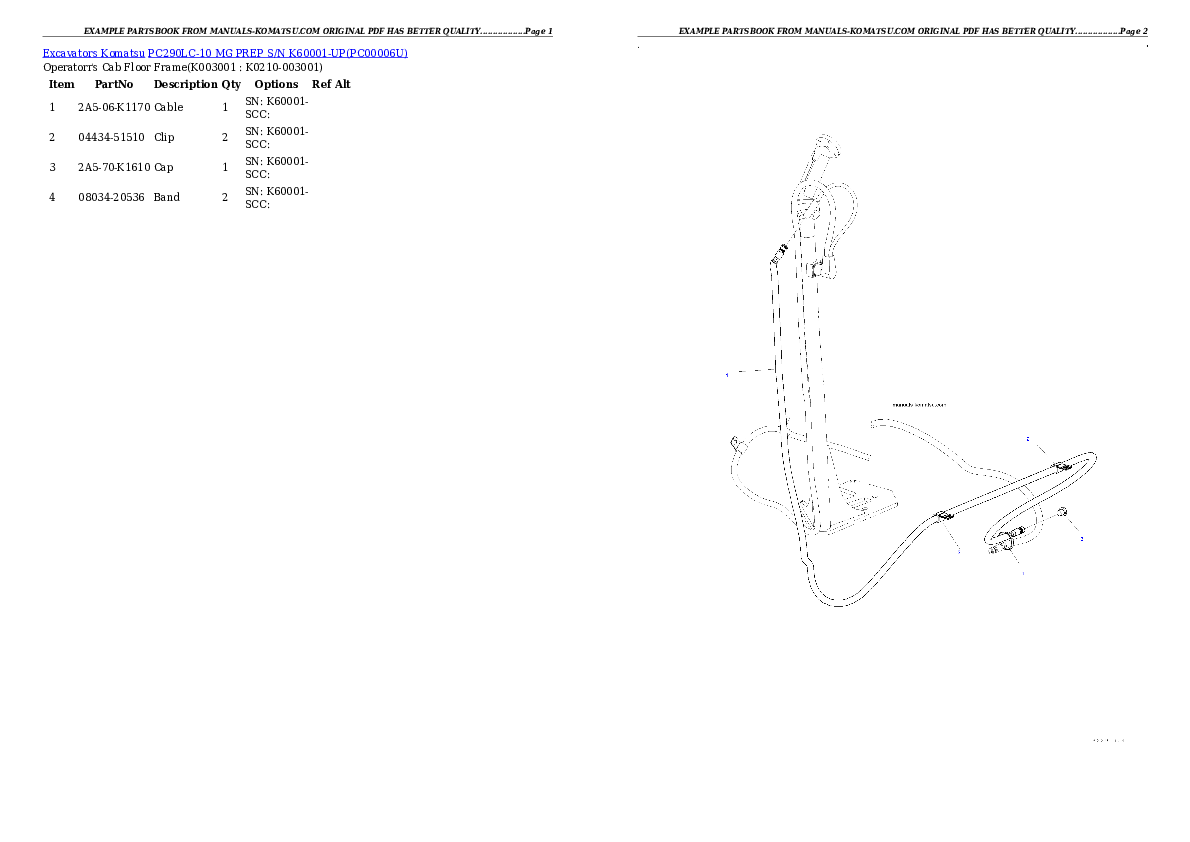 Protected: PC290LC-10 MG PREP S/N K60001-UP Partsbook