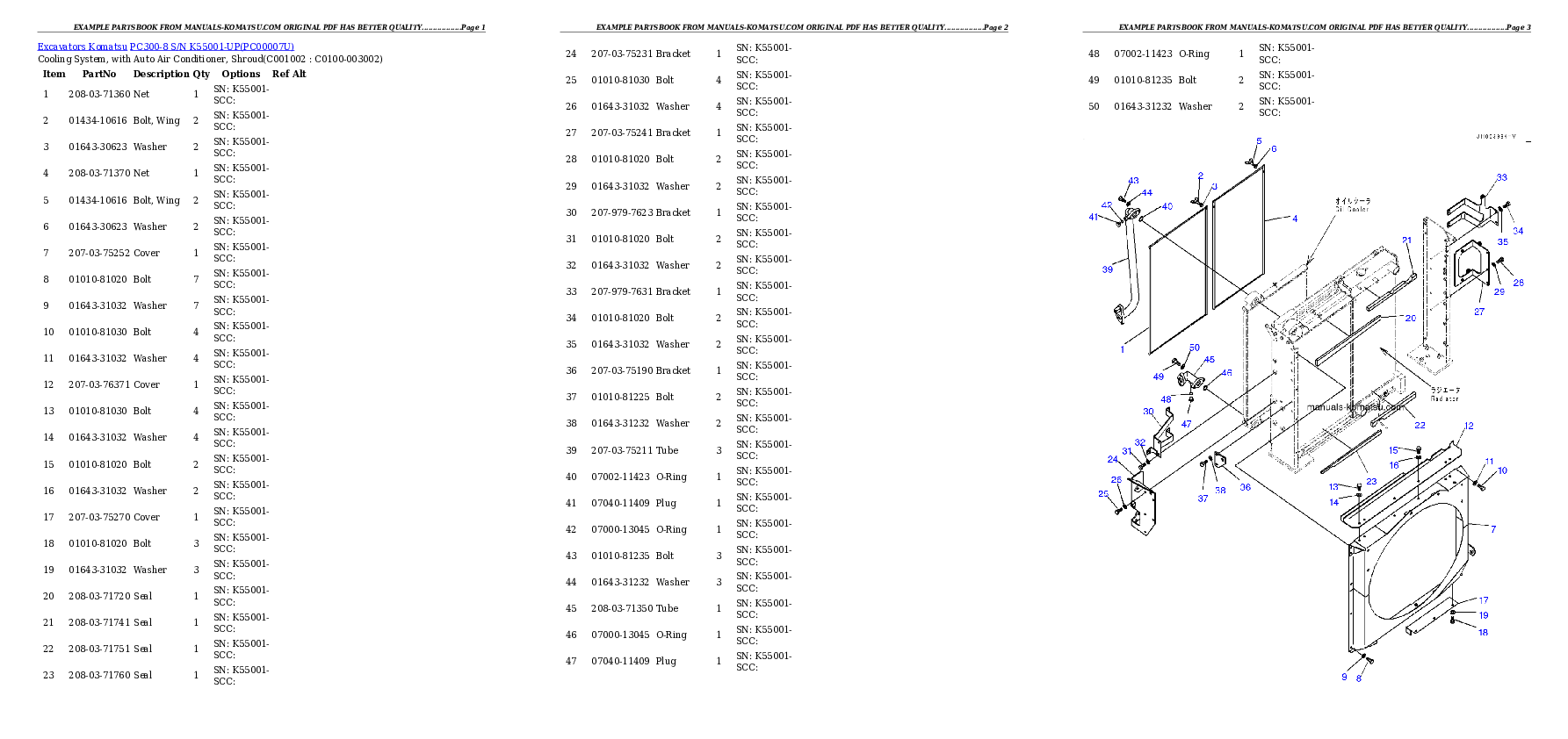 Protected: PC300-8 S/N K55001-UP Partsbook