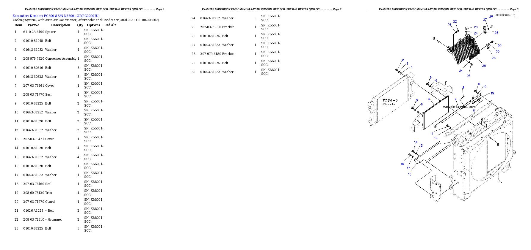 Protected: PC300-8 S/N K55001-UP Partsbook