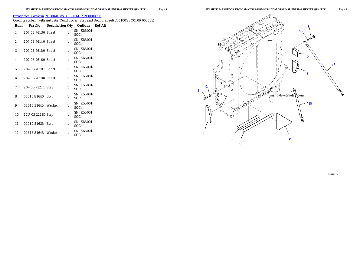 Protected: PC300-8 S/N K55001-UP Partsbook