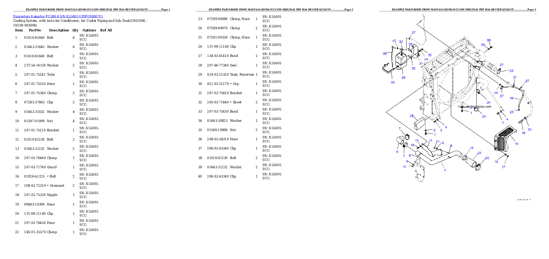 Protected: PC300-8 S/N K55001-UP Partsbook