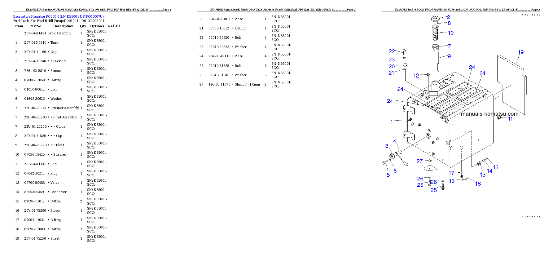 Protected: PC300-8 S/N K55001-UP Partsbook