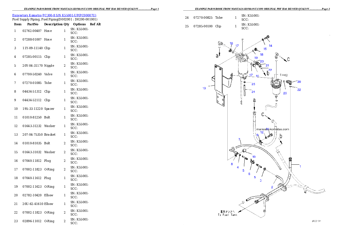 Protected: PC300-8 S/N K55001-UP Partsbook