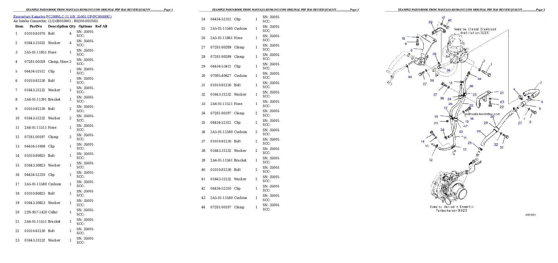 Protected: PC290NLC-11 S/N 35001-UP Partsbook