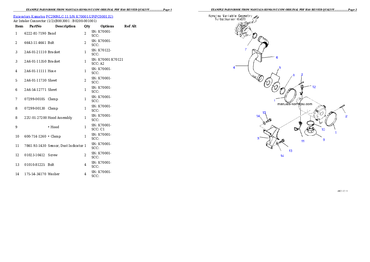 Protected: PC290NLC-11 S/N K70001-UP Partsbook