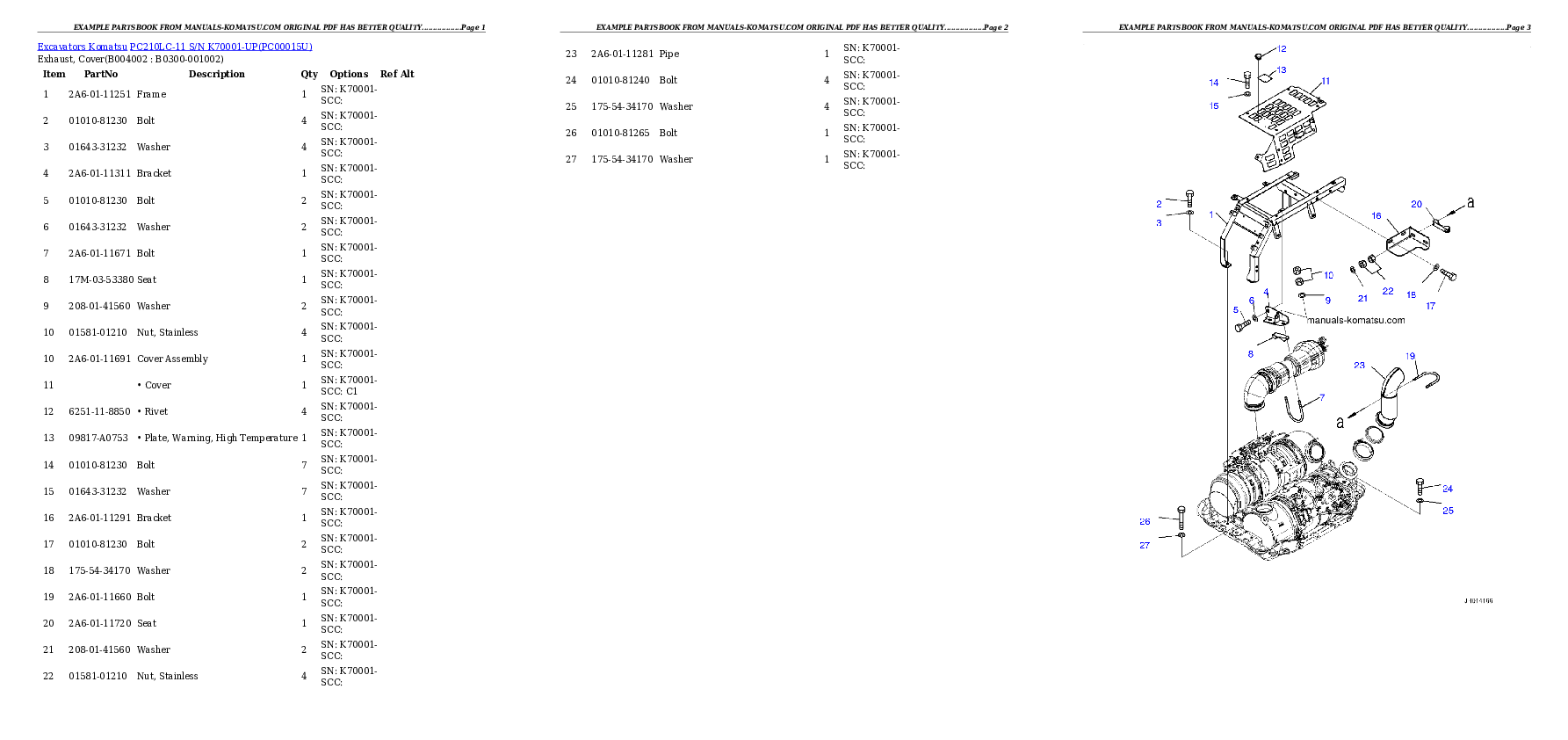 Protected: PC210LC-11 S/N K70001-UP Partsbook