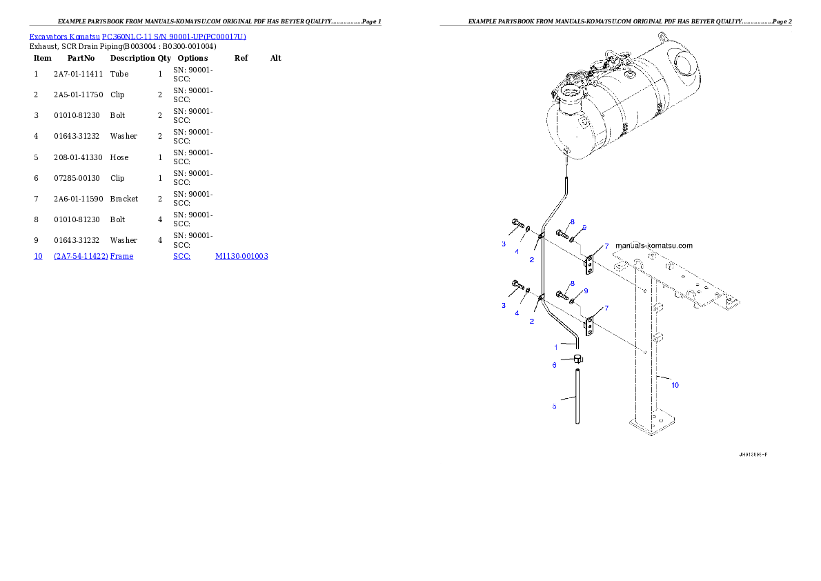 Protected: PC360NLC-11 S/N 90001-UP Partsbook