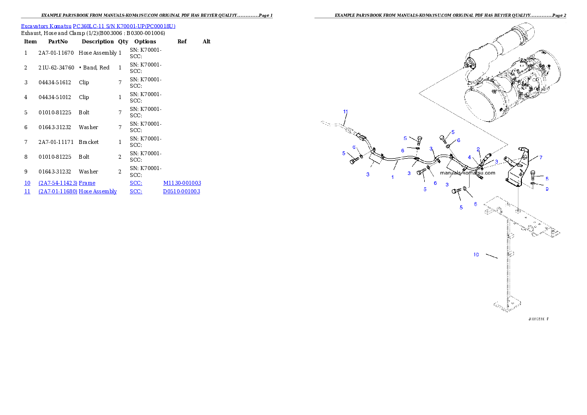 Protected: PC360LC-11 S/N K70001-UP Partsbook