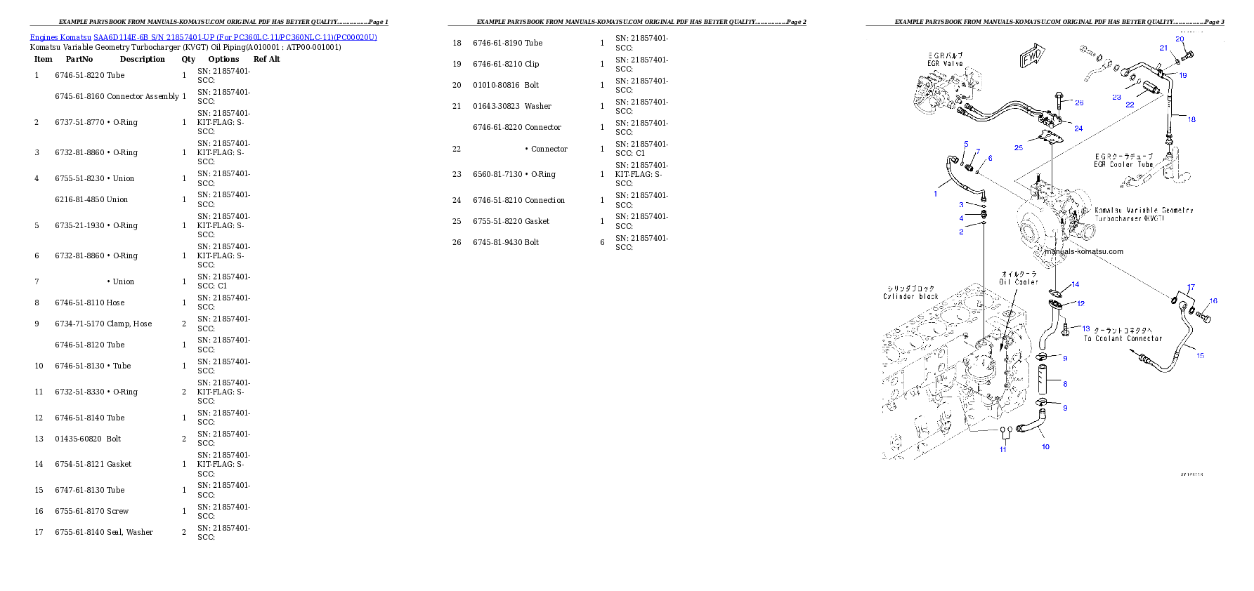 Protected: SAA6D114E-6B S/N 21857401-UP (For PC360LC-11/PC360NLC-11) Partsbook