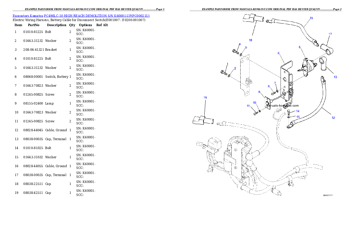 Protected: PC490LC-10 HIGH REACH DEMOLITION S/N K60001-UP Partsbook