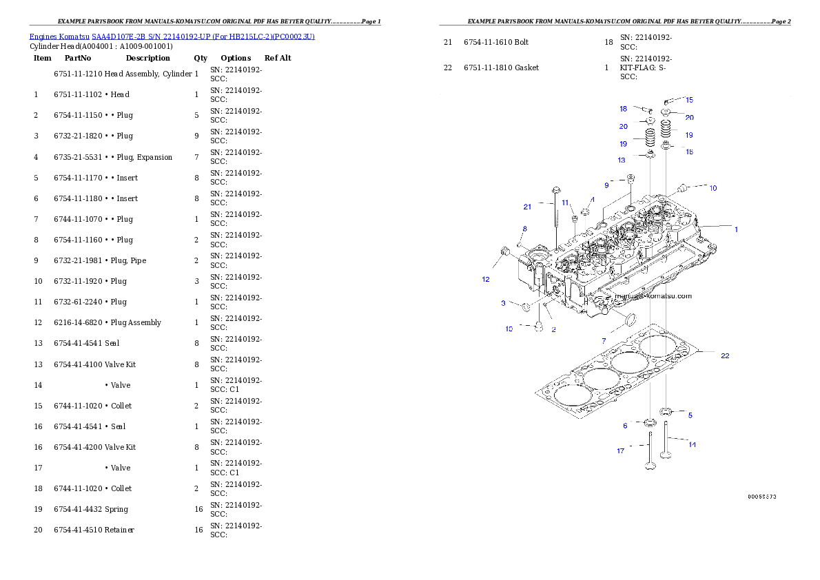 Protected: SAA4D107E-2B S/N 22140192-UP (For HB215LC-2) Partsbook