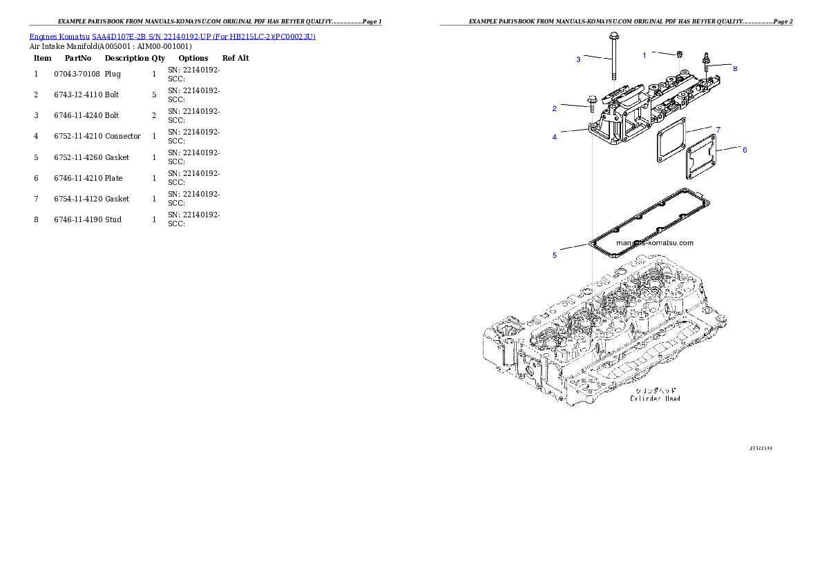 Protected: SAA4D107E-2B S/N 22140192-UP (For HB215LC-2) Partsbook