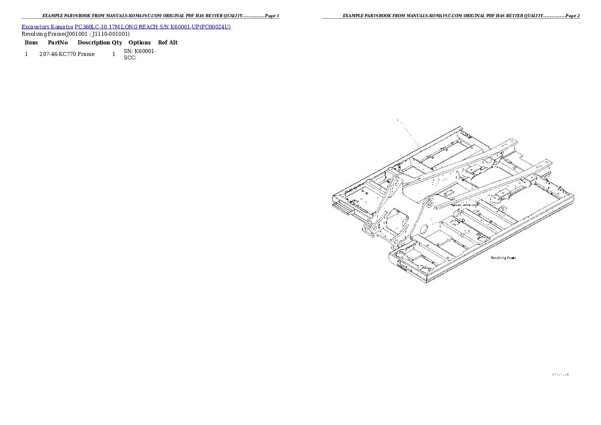 Protected: PC360LC-10 17M LONG REACH S/N K60001-UP Partsbook