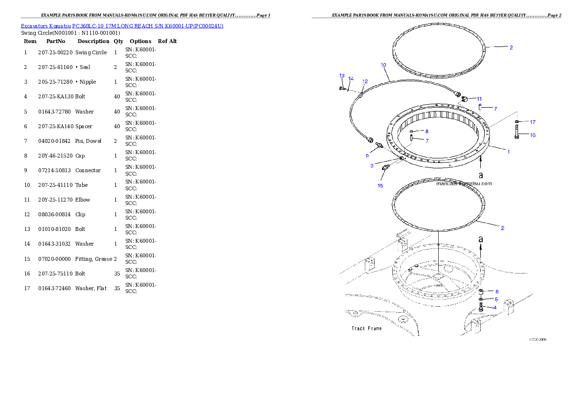 Protected: PC360LC-10 17M LONG REACH S/N K60001-UP Partsbook