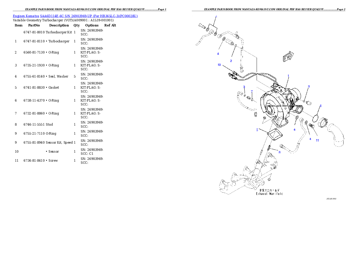 Protected: SAA6D114E-6C S/N 26903969-UP (For HB365LC-3) Partsbook