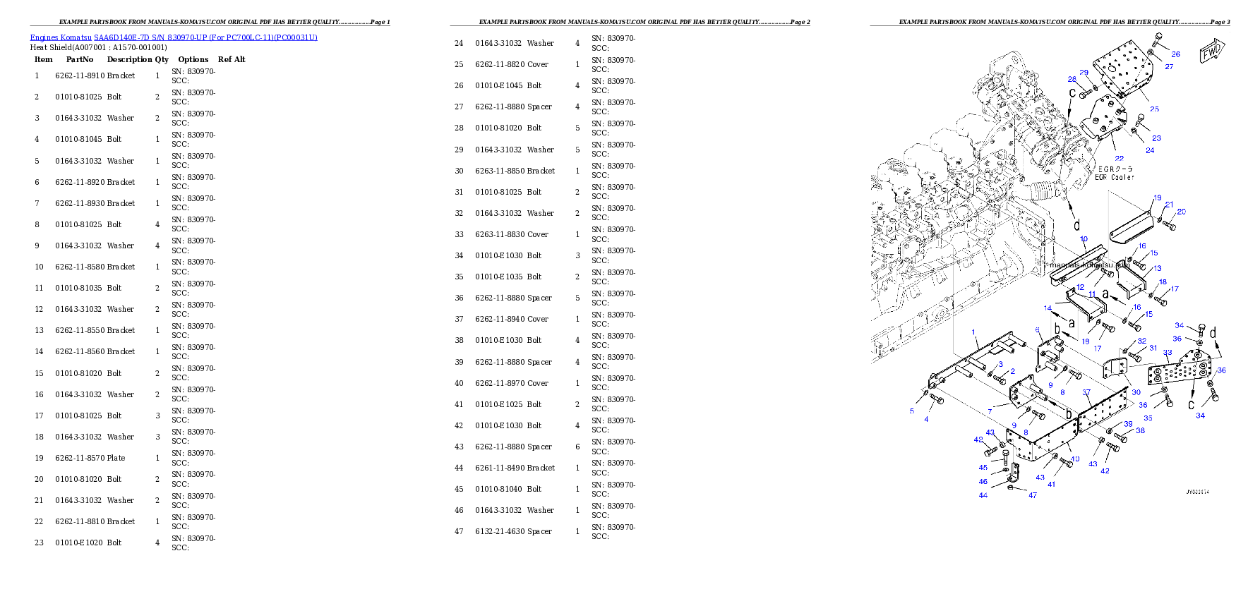 Protected: SAA6D140E-7D S/N 830970-UP (For PC700LC-11) Partsbook