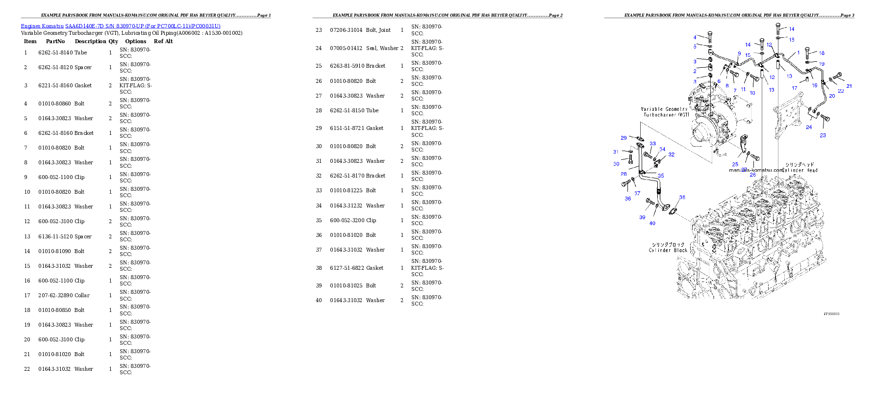 Protected: SAA6D140E-7D S/N 830970-UP (For PC700LC-11) Partsbook