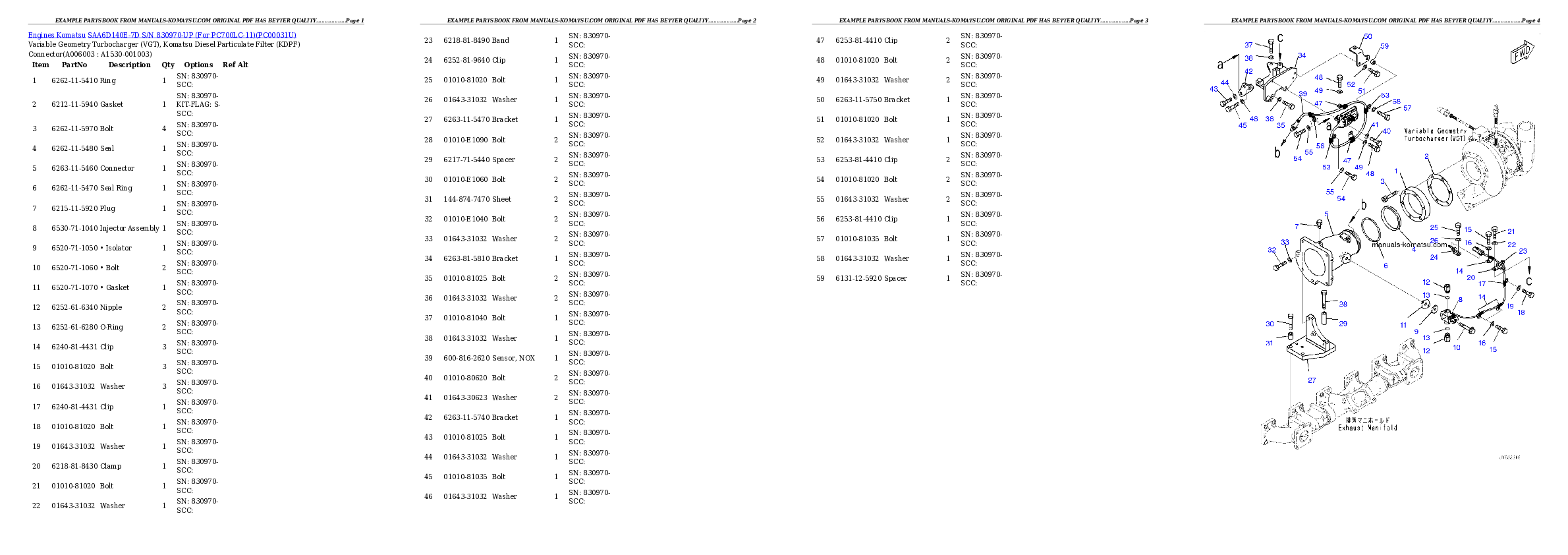 Protected: SAA6D140E-7D S/N 830970-UP (For PC700LC-11) Partsbook