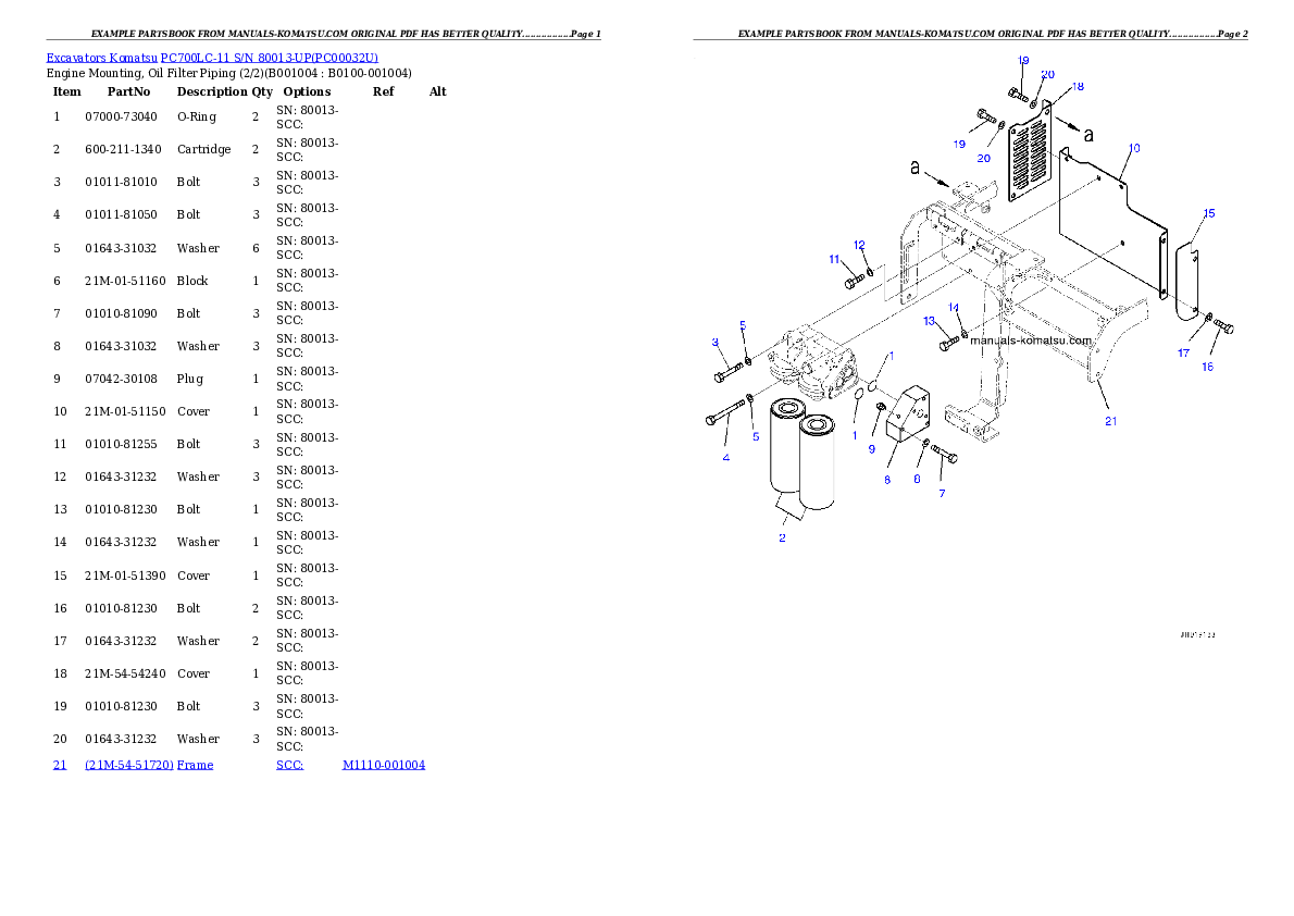 Protected: PC700LC-11 S/N 80013-UP Partsbook