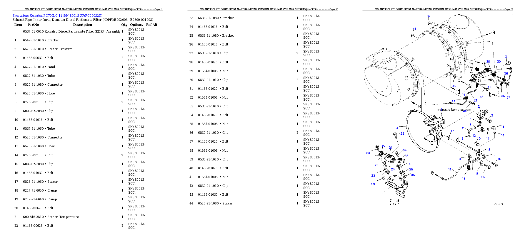 Protected: PC700LC-11 S/N 80013-UP Partsbook