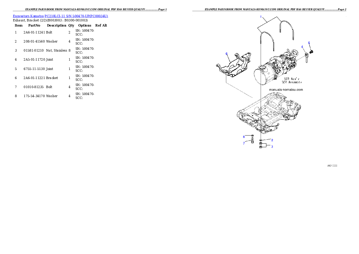 Protected: PC210LCI-11 S/N 500470-UP Partsbook