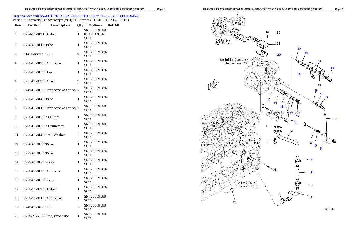 Protected: SAA6D107E-3C S/N 26609188-UP (For PC210LCI-11) Partsbook