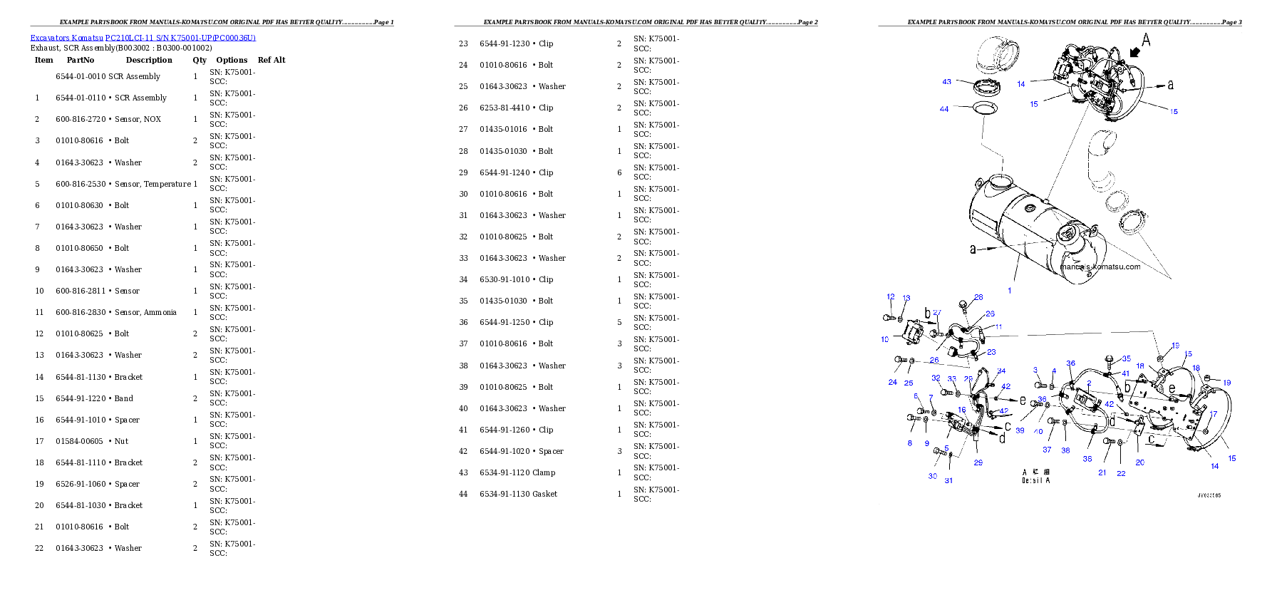 Protected: PC210LCI-11 S/N K75001-UP Partsbook